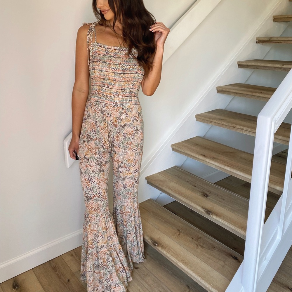Floral Bell Bottom Jumpsuit